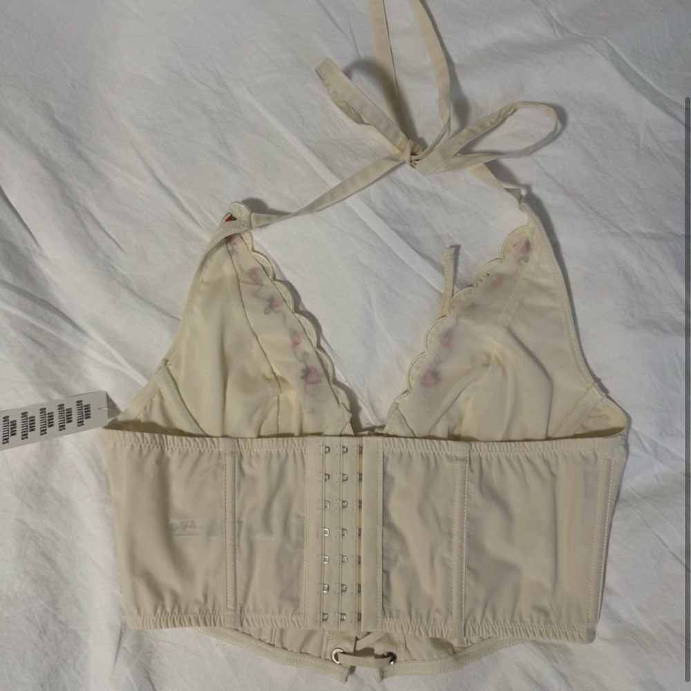 Urban Outfitters Beige Halter Top with Red Floral Detail - Picture 2 of 2